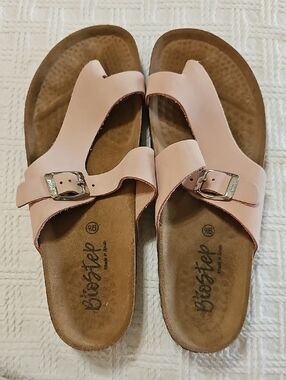 Biostep Women's Pale Pink Buckle Slide Sandals